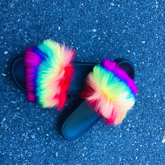 Fur toe fuzzy slides NEW - Picture 4 of 5